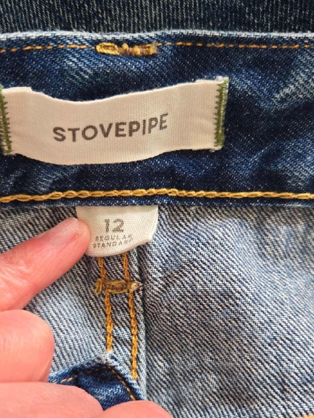 American Eagle AE77 Stovepipe wide leg jeans normcore quiet luxury size 12 - Picture 7 of 8
